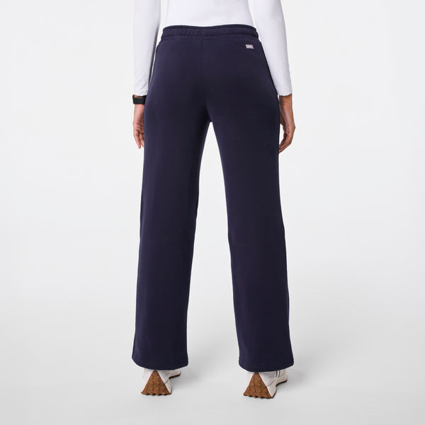 Women's Navy Hampton Wide-Leg Sweatpants