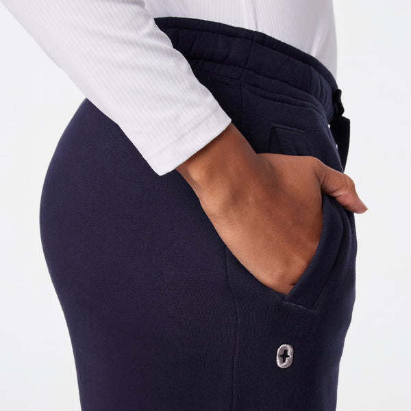 Women's Navy Hampton Wide-Leg Sweatpants