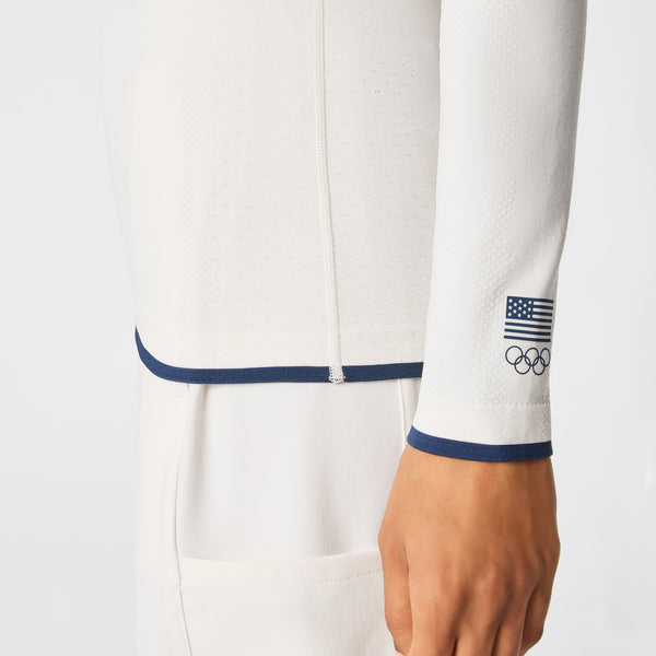 Women's Off White FIGS x Team USA Salta  - Long-Sleeve Underscrub