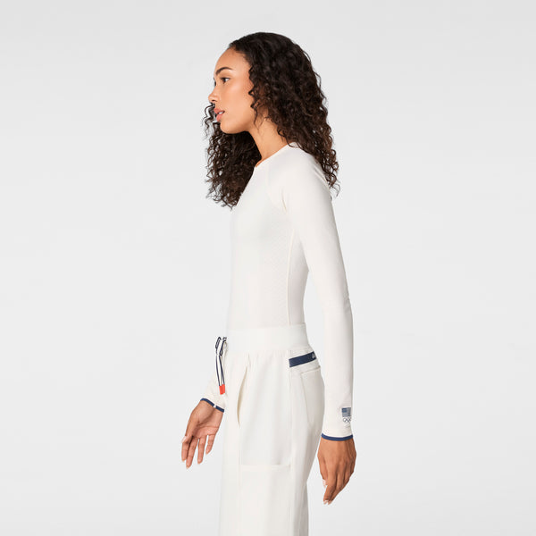 Women's Off White FIGS x Team USA Salta  - Long-Sleeve Underscrub