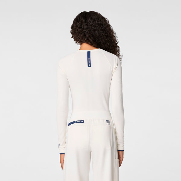 Women's Off White FIGS x Team USA Salta  - Long-Sleeve Underscrub