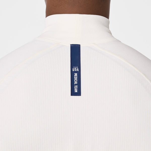 Men's Off White FIGS x Team USA Mock-Neck - Long-Sleeve Underscrub