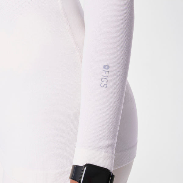 Women's Off White Salta Shimmer Seamless - Long-Sleeve Underscrub
