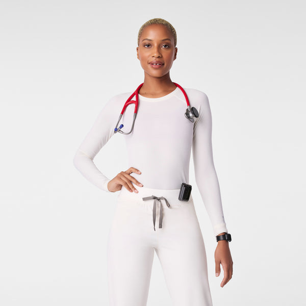 Women's Off White Salta Shimmer Seamless - Long-Sleeve Underscrub