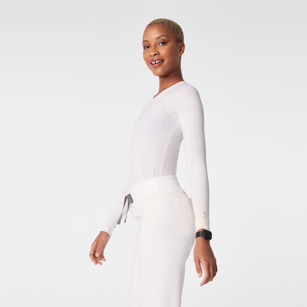 Women's Off White Salta Shimmer Seamless - Long-Sleeve Underscrub