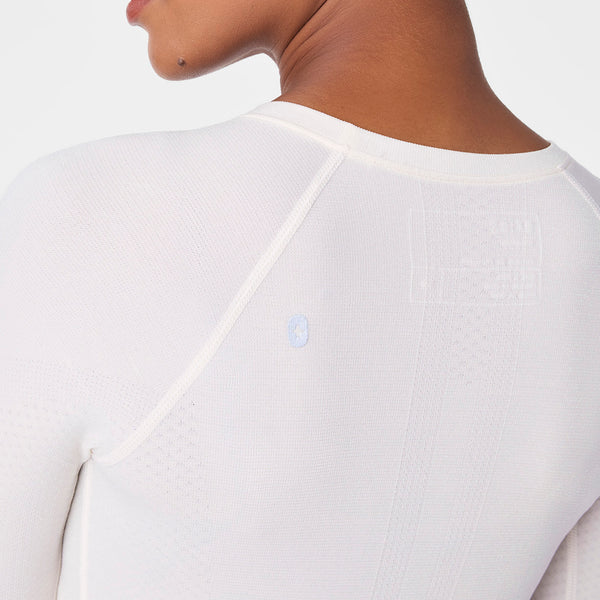 Women's Off White Salta Shimmer Seamless - Long-Sleeve Underscrub