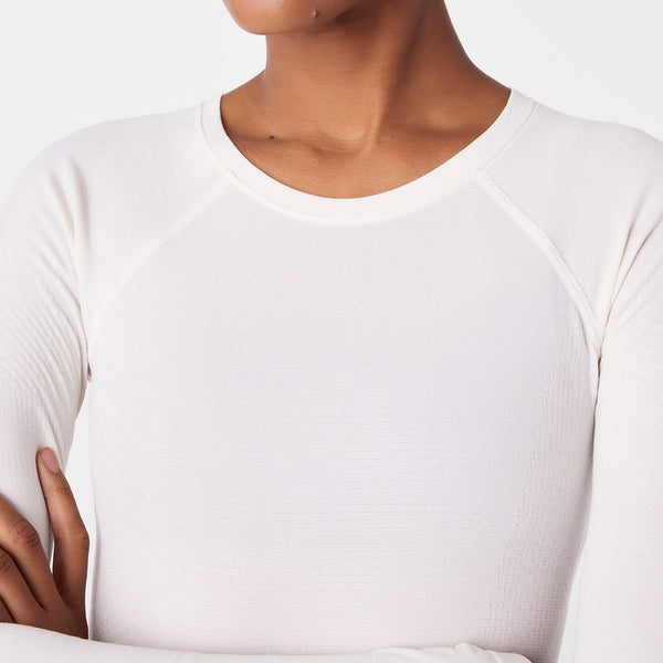 Women's Off White Salta Shimmer Seamless - Long-Sleeve Underscrub
