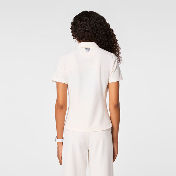 Women's Off White FIGS x Team USA FIBREx Polo - Scrub Top