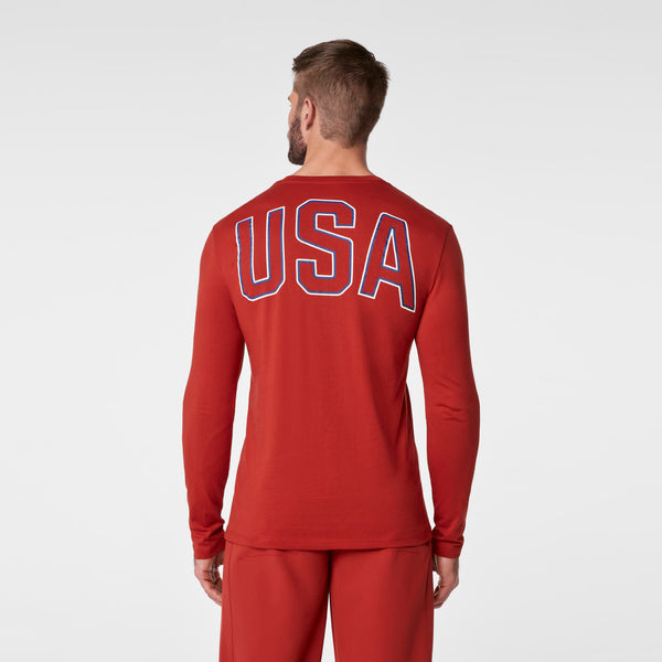 Men's Team USA Red FIGS x Team USA Graphic - Long-Sleeve Underscrub