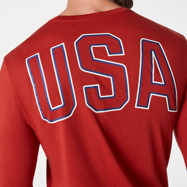 Men's Team USA Red FIGS x Team USA Graphic - Long-Sleeve Underscrub
