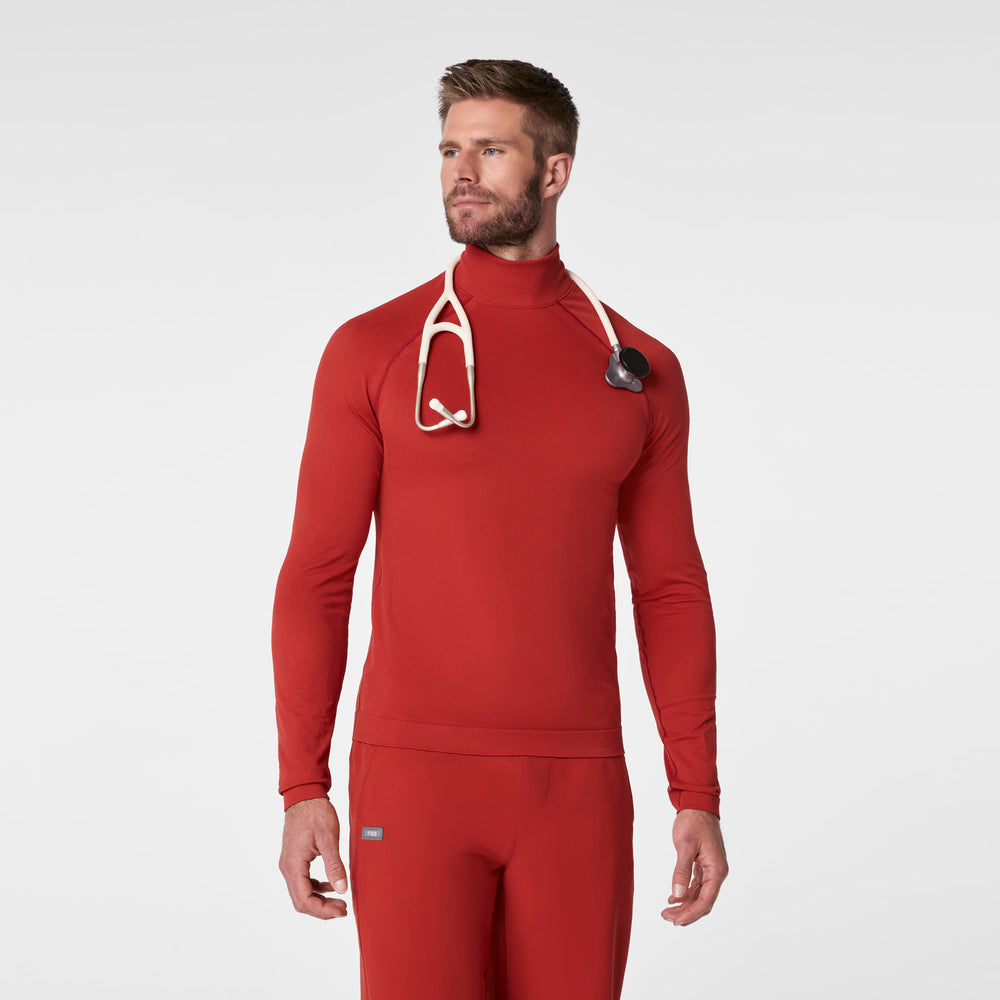 Men's Team USA Red FIGS x Team USA Mock-Neck - Long-Sleeve Underscrub