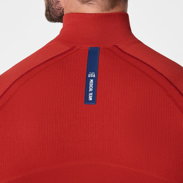 Men's Team USA Red FIGS x Team USA Mock-Neck - Long-Sleeve Underscrub