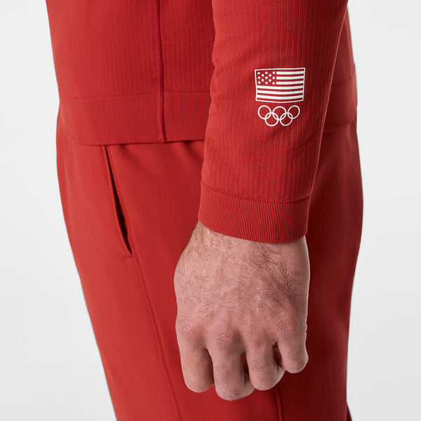 Men's Team USA Red FIGS x Team USA Mock-Neck - Long-Sleeve Underscrub