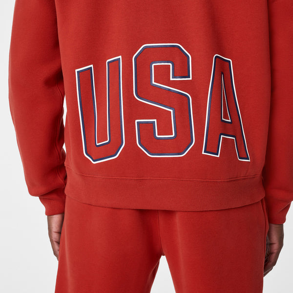 Men's Team USA Red FIGS x Team USA Crewneck Sweatshirt