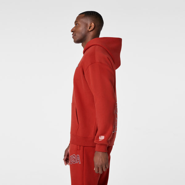 Men's Team USA Red FIGS x Team USA Hoodie Sweatshirt