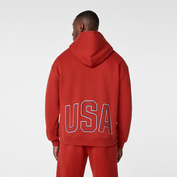 Men's Team USA Red FIGS x Team USA Hoodie Sweatshirt