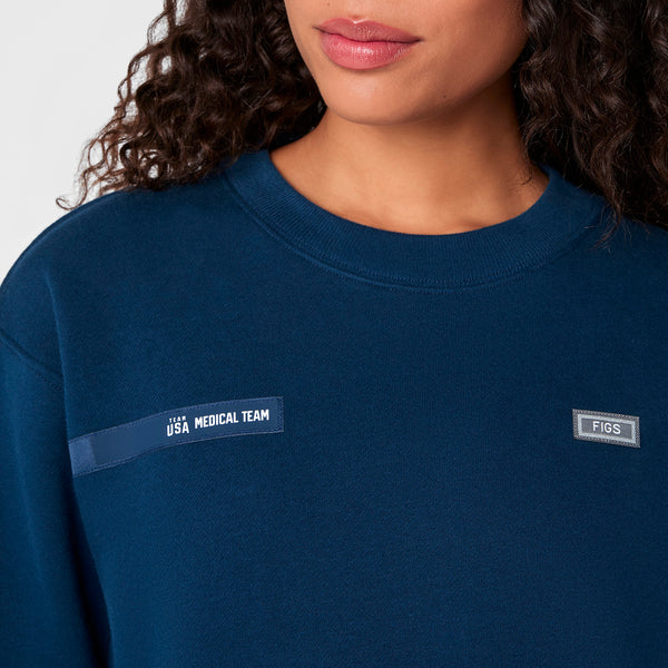 Women's Team USA Blue FIGS x Team USA Crewneck Sweatshirt
