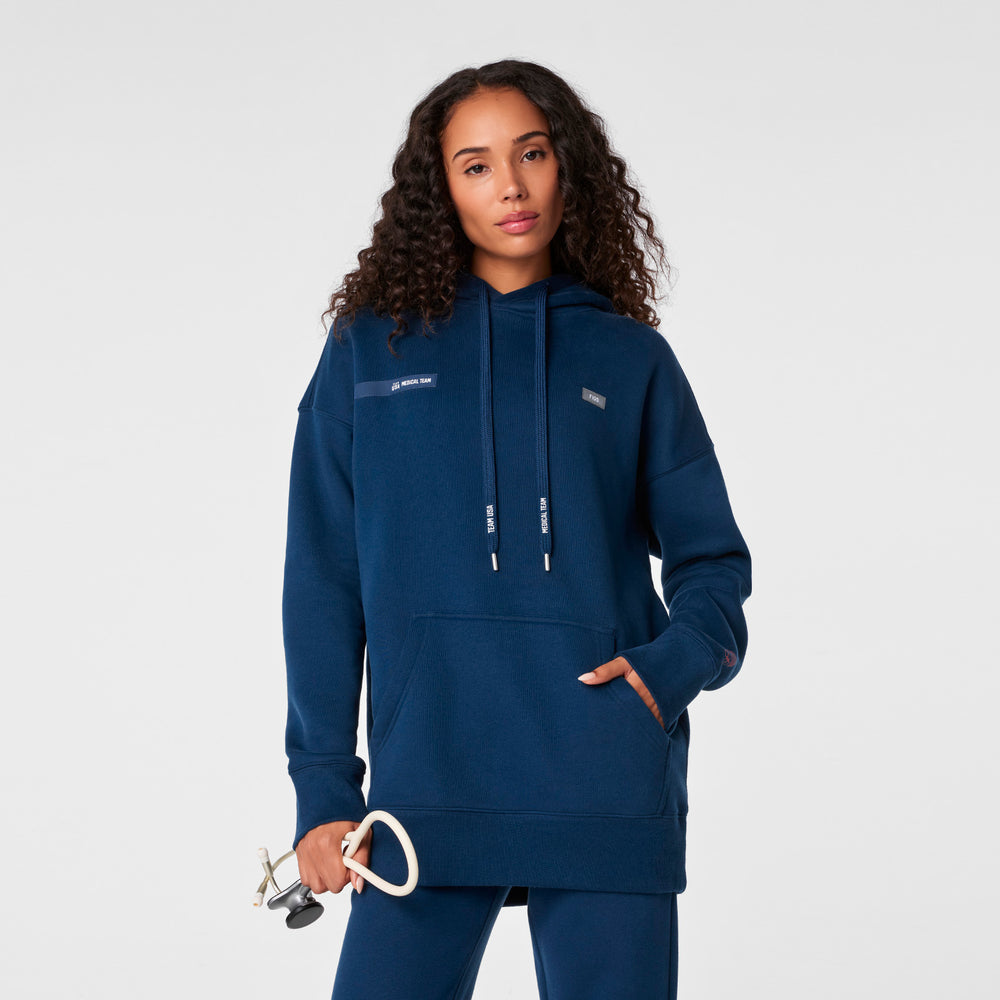 Women's Team USA Blue FIGS x Team USA Oversized Hoodie Sweatshirt