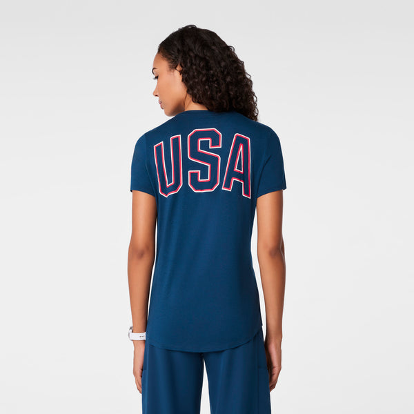 Women's Team USA Blue FIGS x Team USA - Short-Sleeve Underscrub
