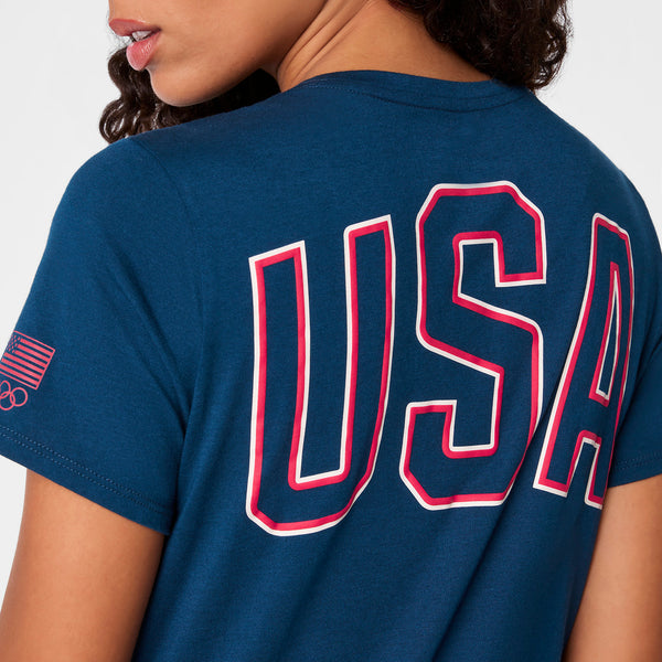 Women's Team USA Blue FIGS x Team USA - Short-Sleeve Underscrub