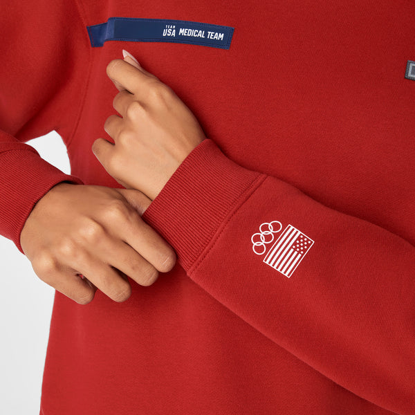 Women's Team USA Red FIGS x Team USA Crewneck Sweatshirt