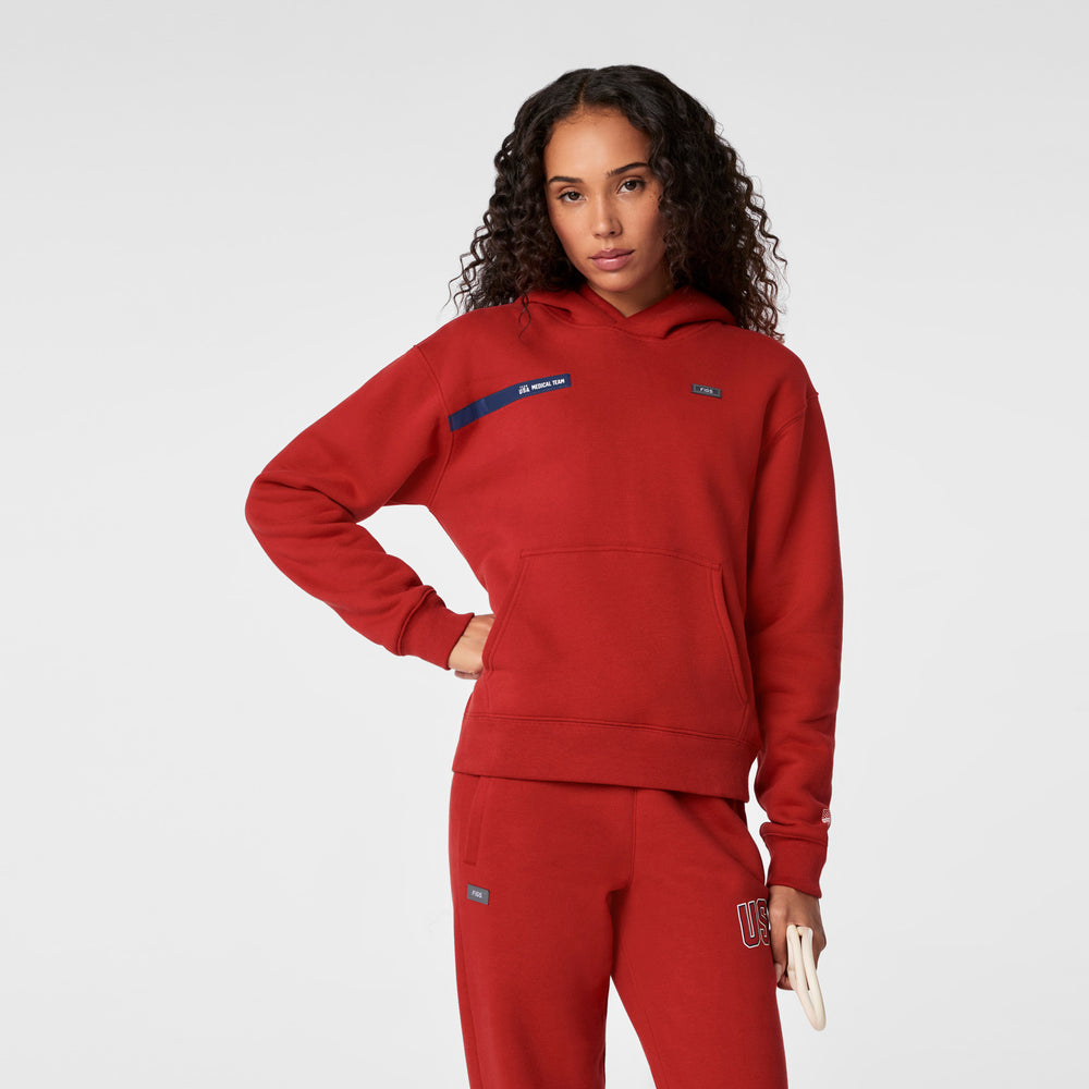 Women's Team USA Red FIGS x Team USA Off-Shift - Hoodie Sweatshirt™
