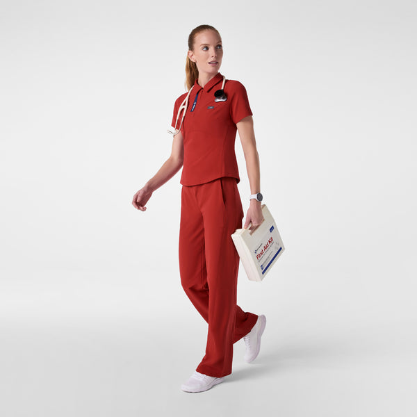 Women's Team USA Red FIGS x Team USA FIBREx Polo - Scrub Top