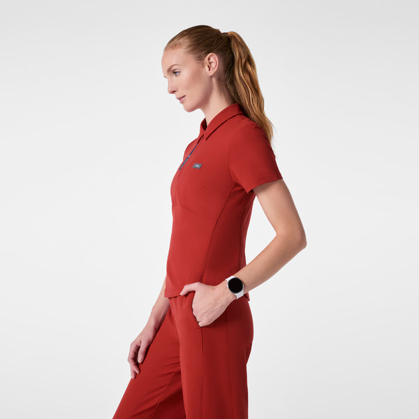 Women's Team USA Red FIGS x Team USA FIBREx Polo - Scrub Top