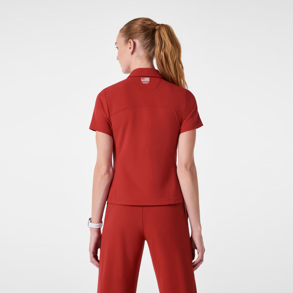 Women's Team USA Red FIGS x Team USA FIBREx Polo - Scrub Top