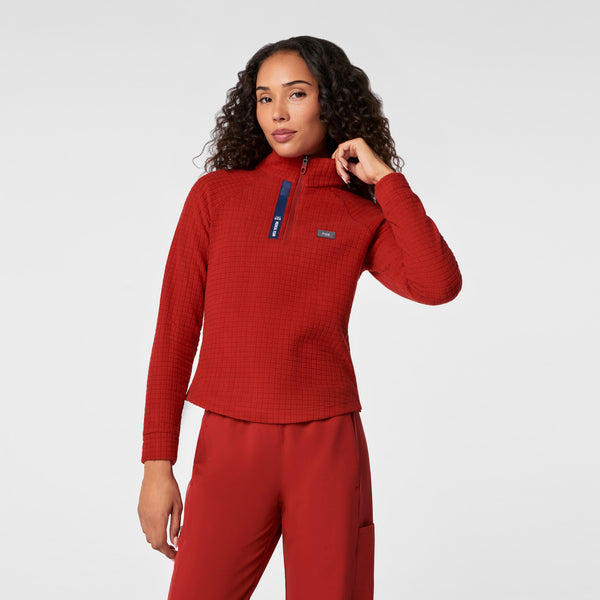 Women's Team USA Red FIGS x Team USA Fleece ¼ Zip Top™