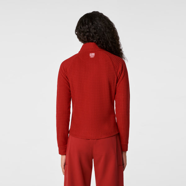 Women's Team USA Red FIGS x Team USA Fleece ¼ Zip Top™