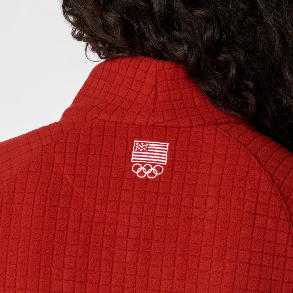 Women's Team USA Red FIGS x Team USA Fleece ¼ Zip Top™