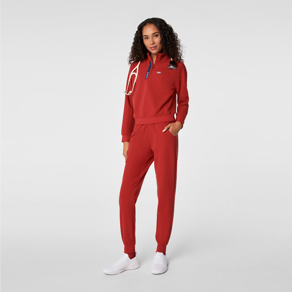 Women's Team USA Red FIGS x Team USA Mock-Neck Long-Sleeve - Scrub Top