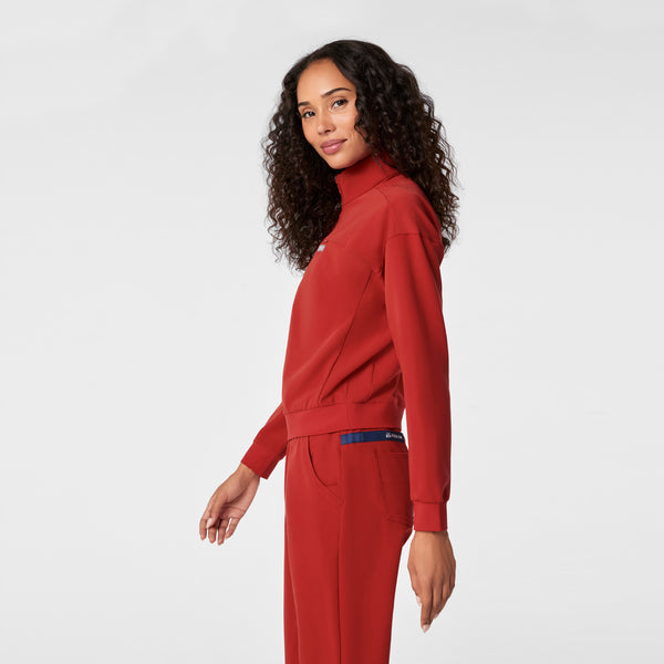 Women's Team USA Red FIGS x Team USA Mock-Neck Long-Sleeve - Scrub Top