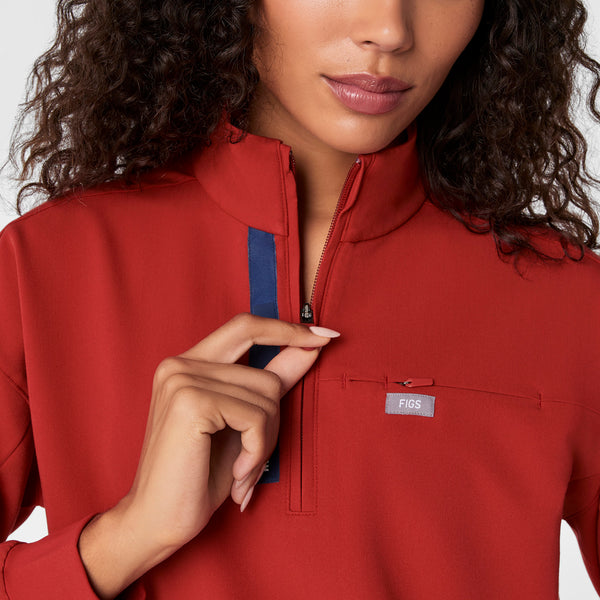Women's Team USA Red FIGS x Team USA Mock-Neck Long-Sleeve - Scrub Top