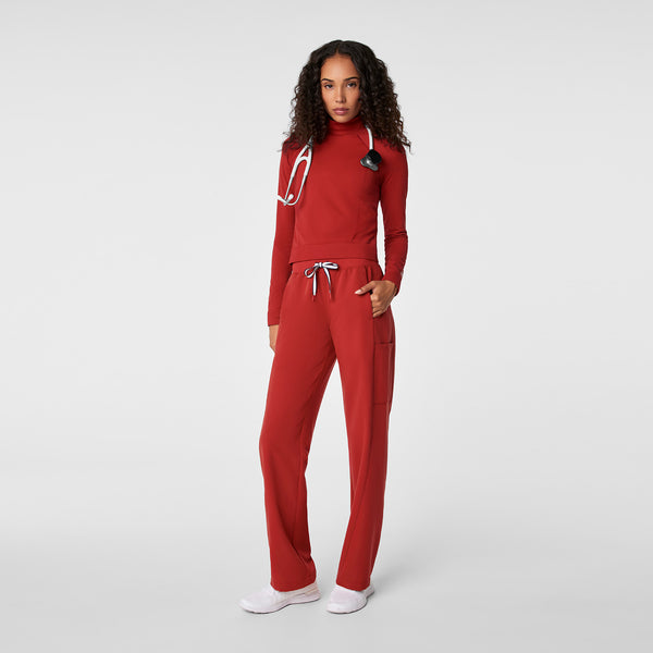 Women's Team USA Red FIGS x Team USA Mock-Neck - Long-Sleeve Underscrub
