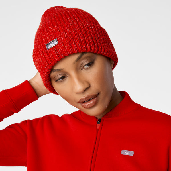 Winning Red Shimmer FIGS Logo Beanie