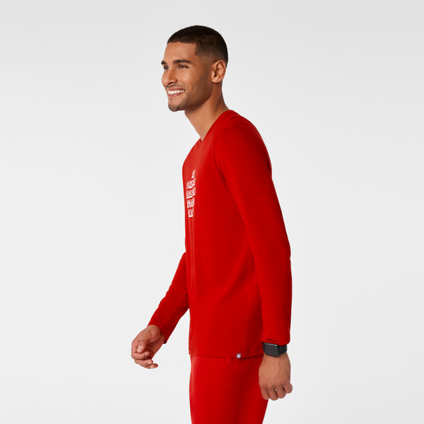 Men's Winning Red All What I Wanted For Christmas Is Automated Charting Graphic - Long-Sleeve Underscrub