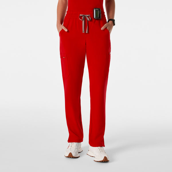 Women's Winning Red Dowa High-Rise Straight-Leg - Petite Scrub Pant