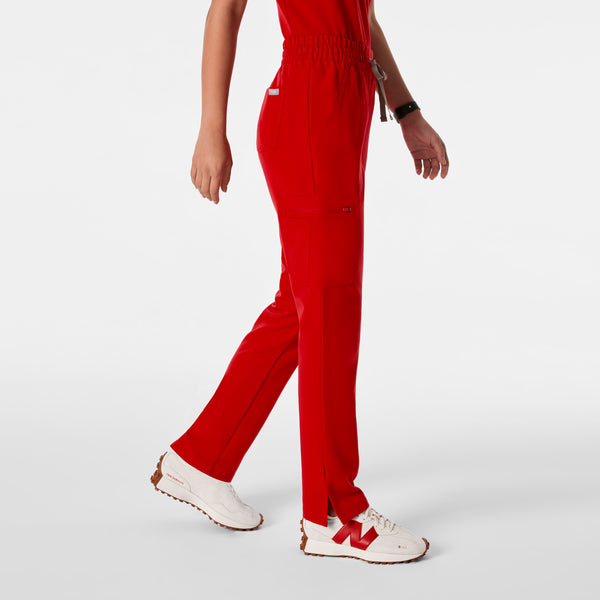 Women's Winning Red Dowa High-Rise Straight-Leg - Petite Scrub Pant