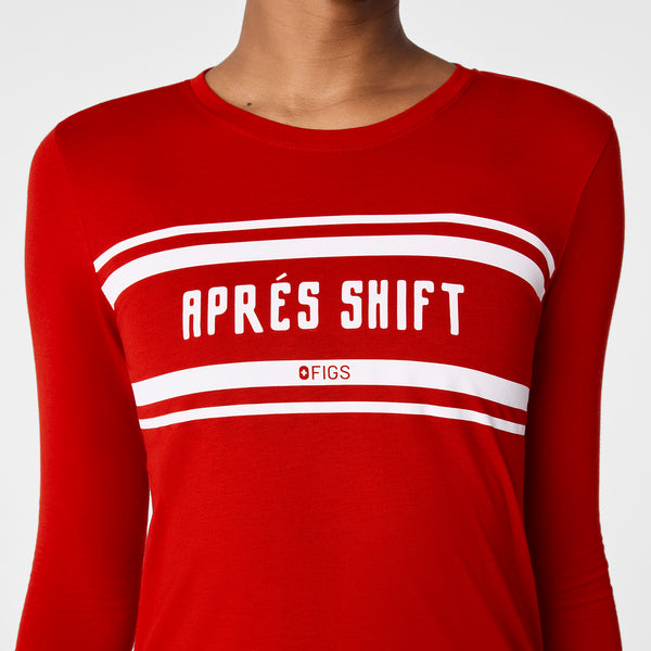 Women's Winning Red Apres Shift  - Long-Sleeve Underscrub