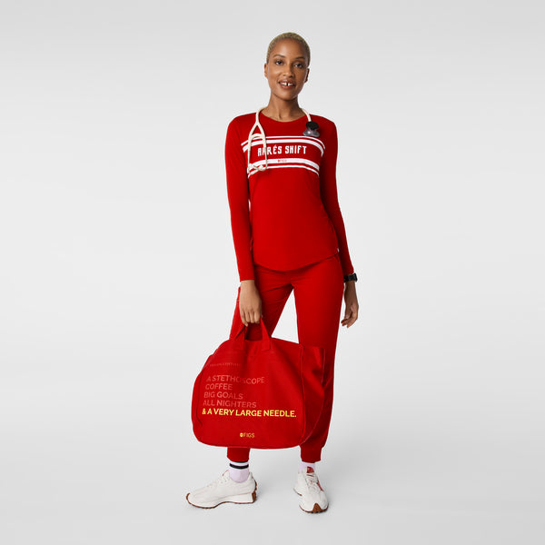 Women's Winning Red Apres Shift  - Long-Sleeve Underscrub