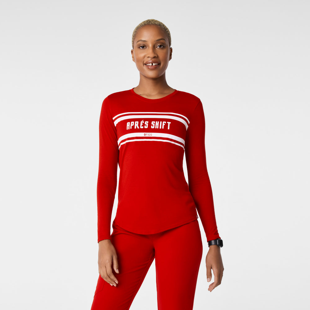 Women's Winning Red Apres Shift  - Long-Sleeve Underscrub