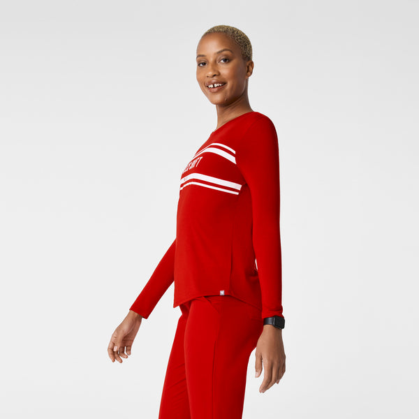 Women's Winning Red Apres Shift  - Long-Sleeve Underscrub