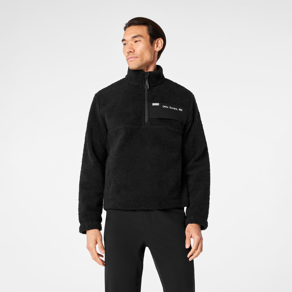 Men's Black High-Pile - Fleece Pullover
