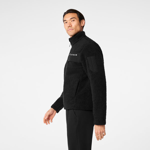 Men's Black High-Pile - Fleece Pullover