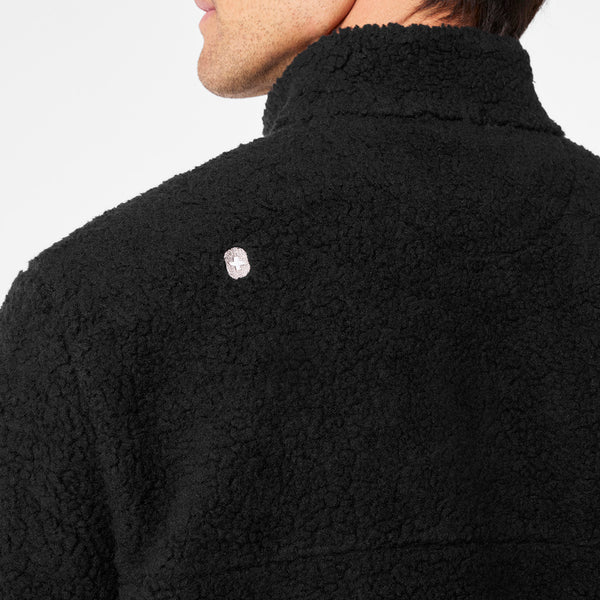 Men's Black High-Pile - Fleece Pullover