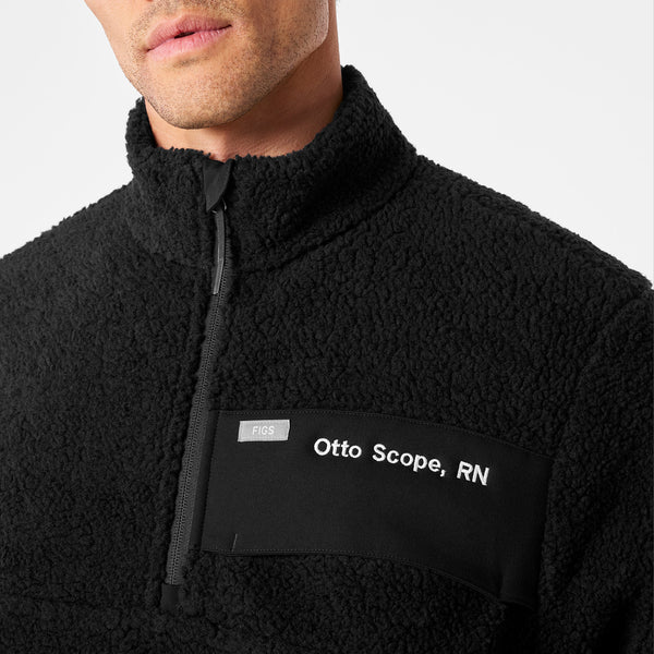 Men's Black High-Pile - Fleece Pullover