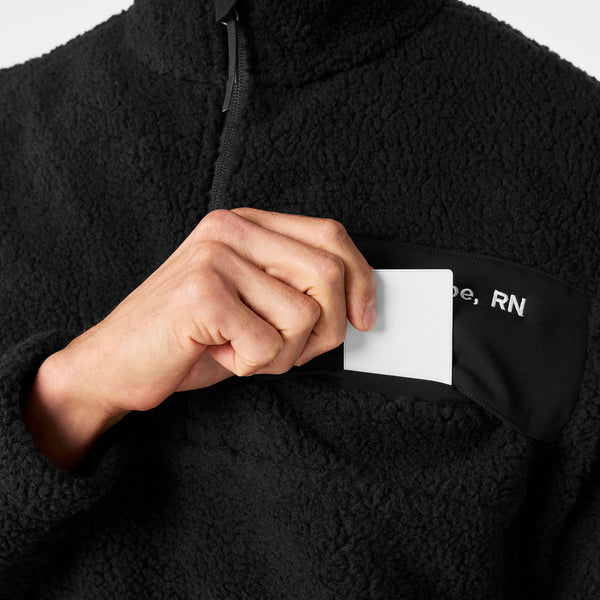 Men's Black High-Pile - Fleece Pullover