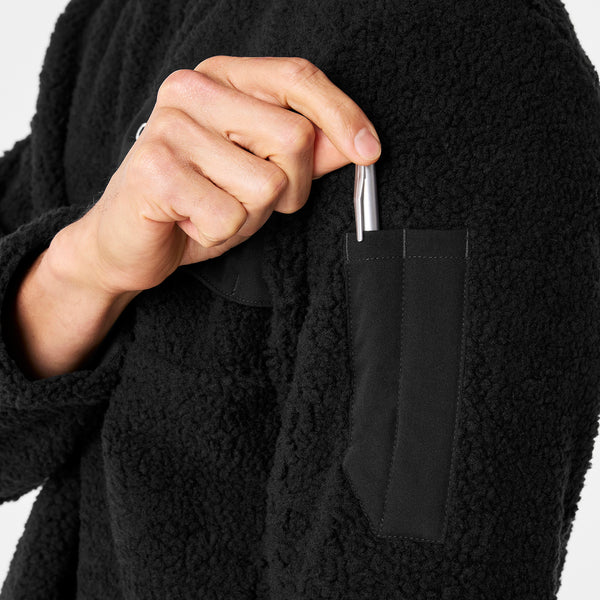 Men's Black High-Pile - Fleece Pullover